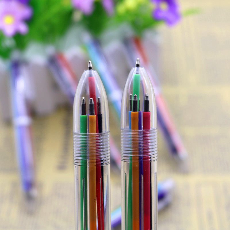 6-Color Retractable Ballpoint Pen Set (2 Pack) by HitMyNeed