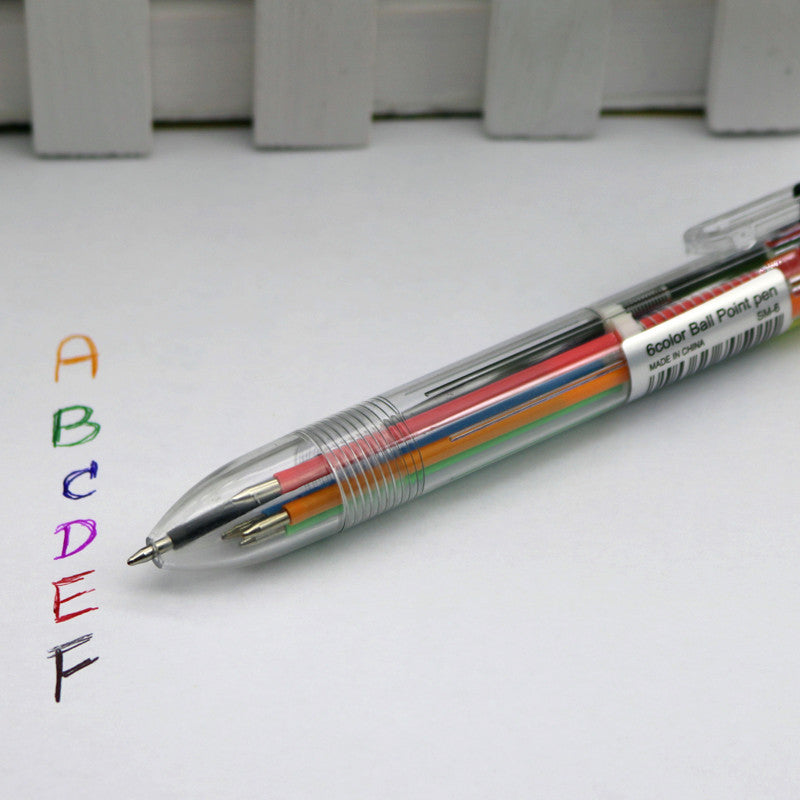 6-Color Retractable Ballpoint Pen Set (2 Pack) by HitMyNeed