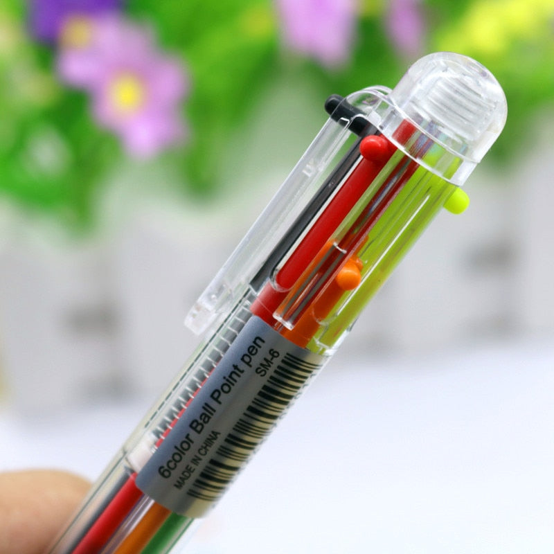 6-Color Retractable Ballpoint Pen Set (2 Pack) by HitMyNeed