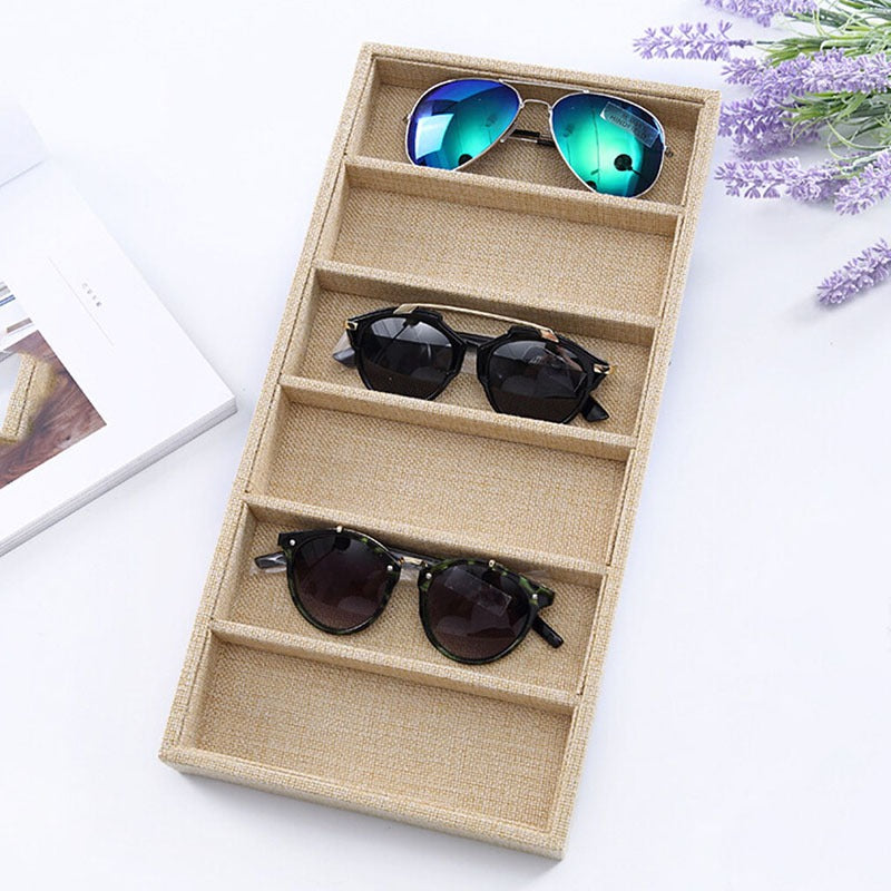 6-Grid Velvet Sunglass Organizer Storage Box by HitMyNeed
