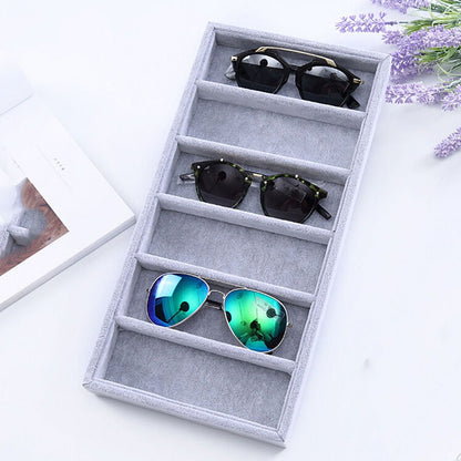 6-Grid Velvet Sunglass Organizer Storage Box by HitMyNeed