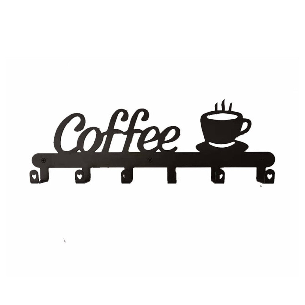6-Hook Wall Mounted Mug Rack for Coffee Stations by HitMyNeed