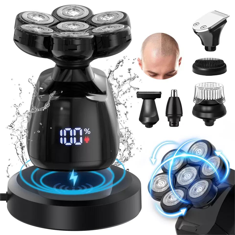 6-in-1 7D Bald Head Shaver & Grooming Kit for Men by HitMyNeed