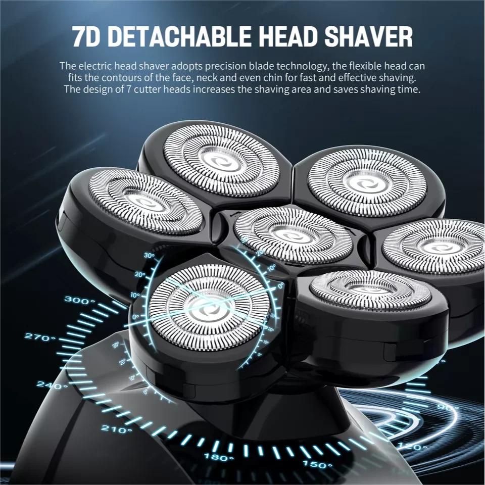 6-in-1 7D Bald Head Shaver & Grooming Kit for Men by HitMyNeed