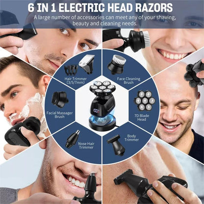 6-in-1 7D Bald Head Shaver & Grooming Kit for Men by HitMyNeed