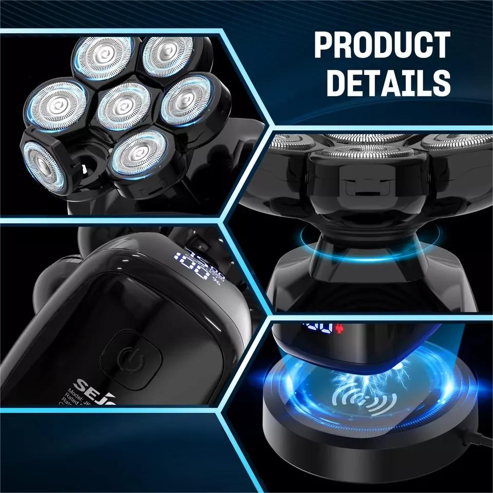 6-in-1 7D Bald Head Shaver & Grooming Kit for Men by HitMyNeed