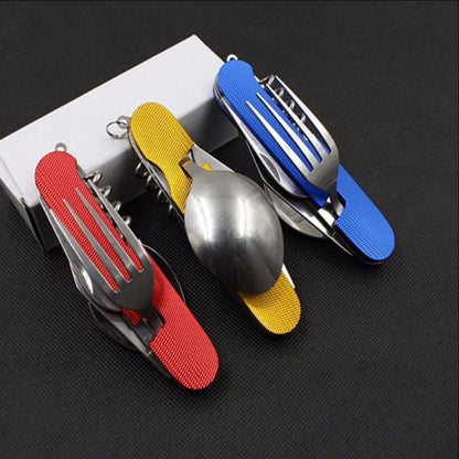 6-in-1 Camping Cutlery Set Folding Utensil Tool by HitMyNeed