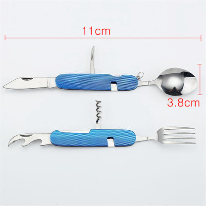 6-in-1 Camping Cutlery Set Folding Utensil Tool by HitMyNeed
