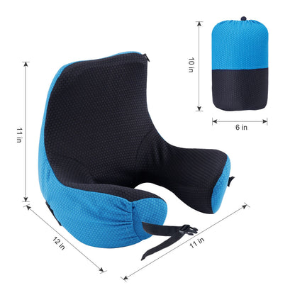 6-in-1 Hooded Memory Foam Travel Neck Pillow by HitMyNeed