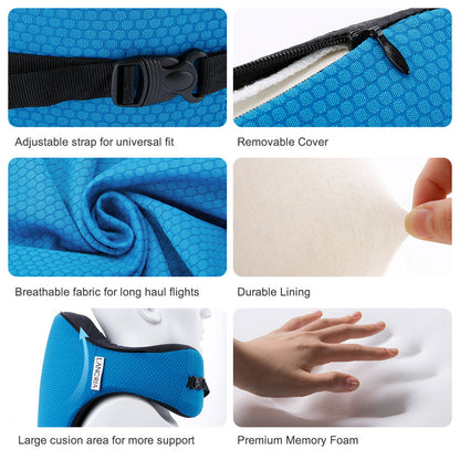 6-in-1 Hooded Memory Foam Travel Neck Pillow by HitMyNeed