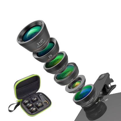 6-in-1 Smartphone Camera Lens Kit with Clip Mount by HitMyNeed