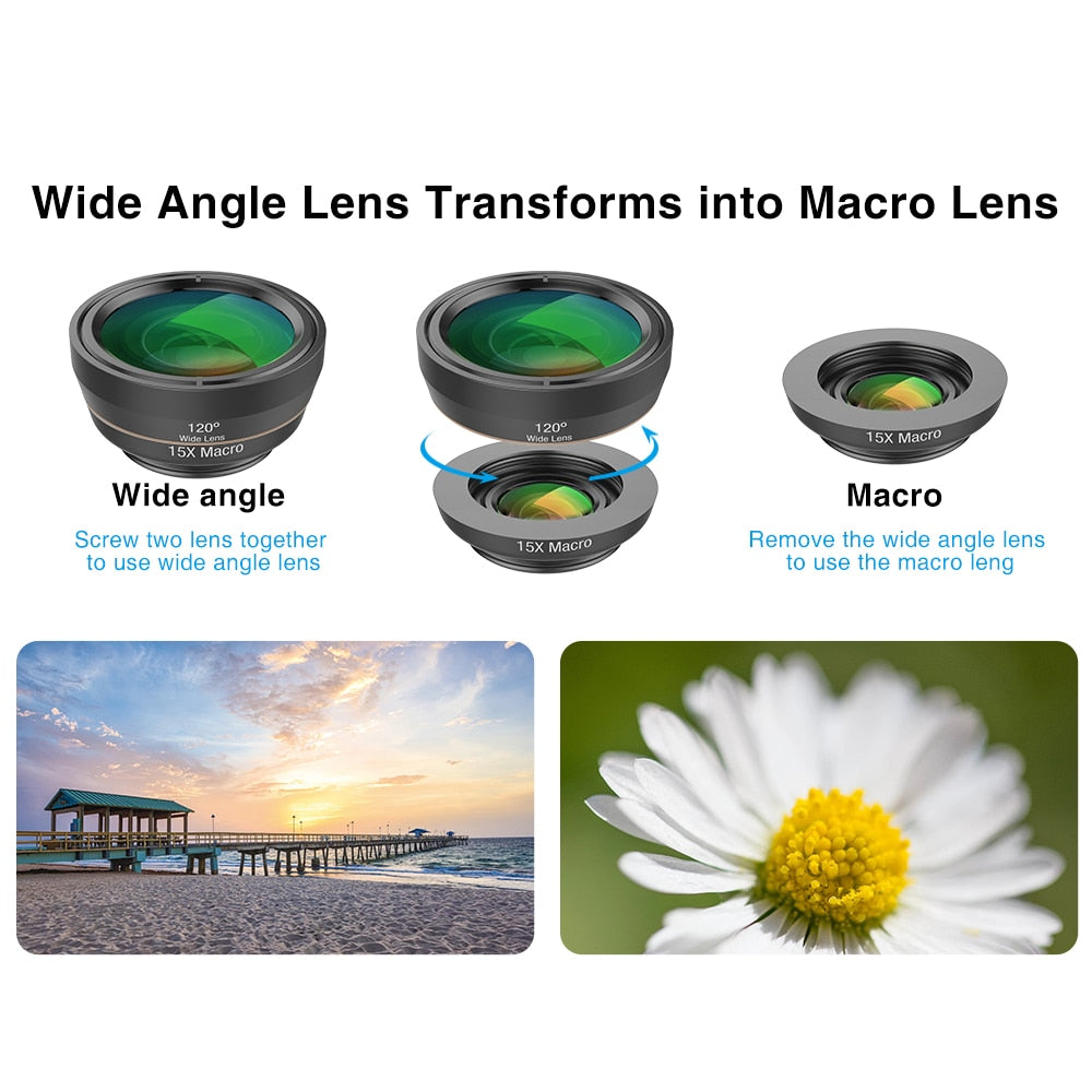 6-in-1 Smartphone Camera Lens Kit with Clip Mount by HitMyNeed