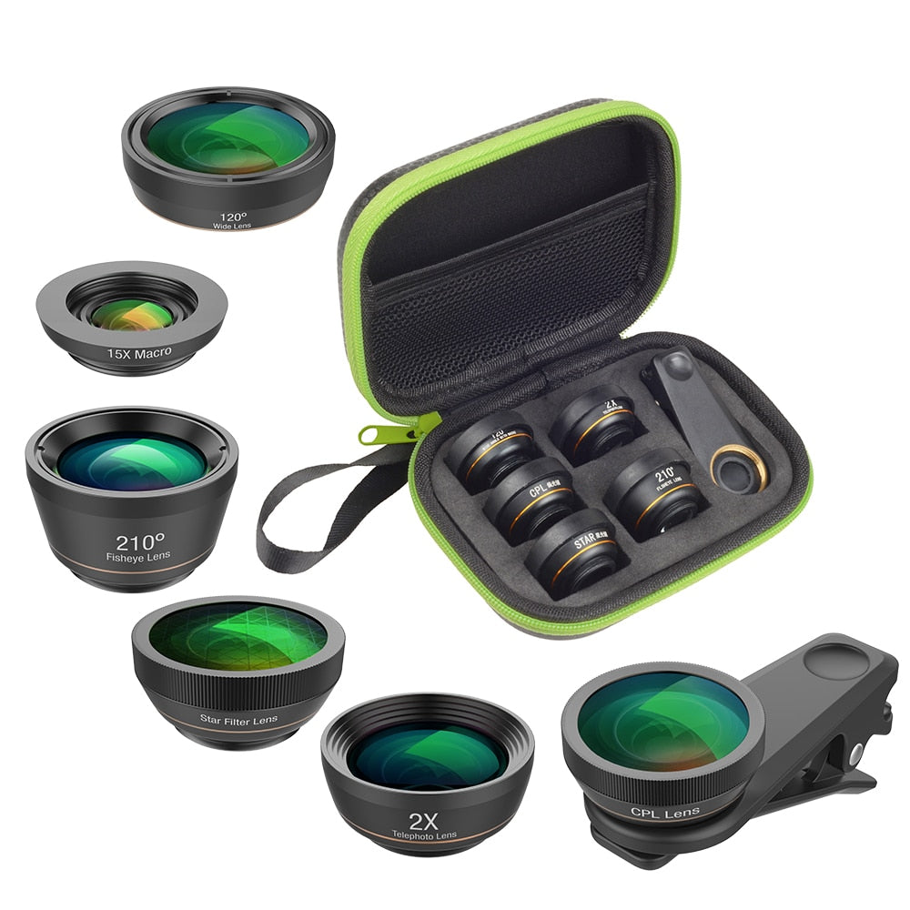 6-in-1 Smartphone Camera Lens Kit with Clip Mount by HitMyNeed