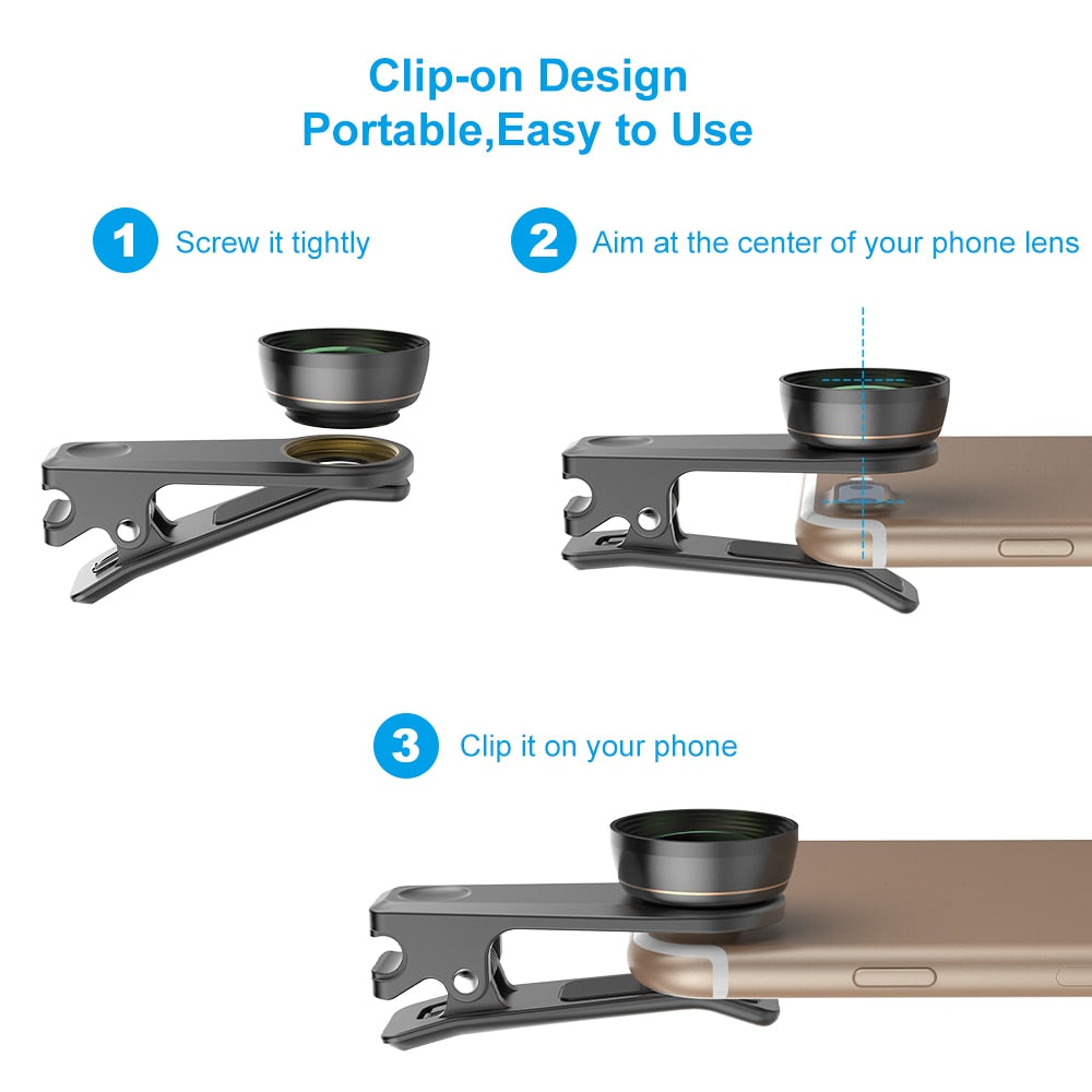 6-in-1 Smartphone Camera Lens Kit with Clip Mount by HitMyNeed