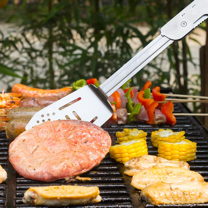 6-in-1 Stainless Steel Spatula Tongs for Grilling by HitMyNeed