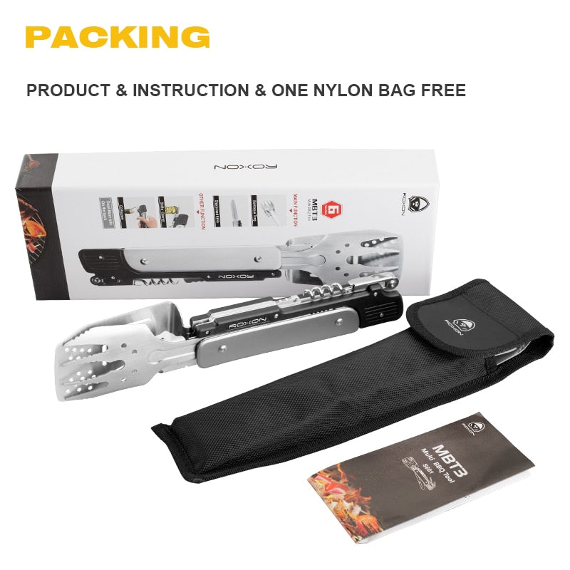 6-in-1 Stainless Steel Spatula Tongs for Grilling by HitMyNeed