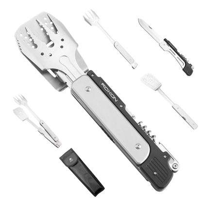 6-in-1 Stainless Steel Spatula Tongs for Grilling by HitMyNeed