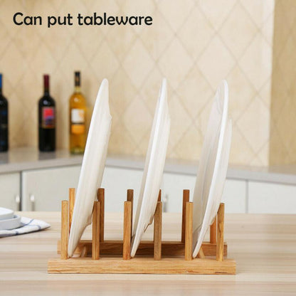 6-Layer Adjustable Bamboo Dish and Draining Rack by HitMyNeed