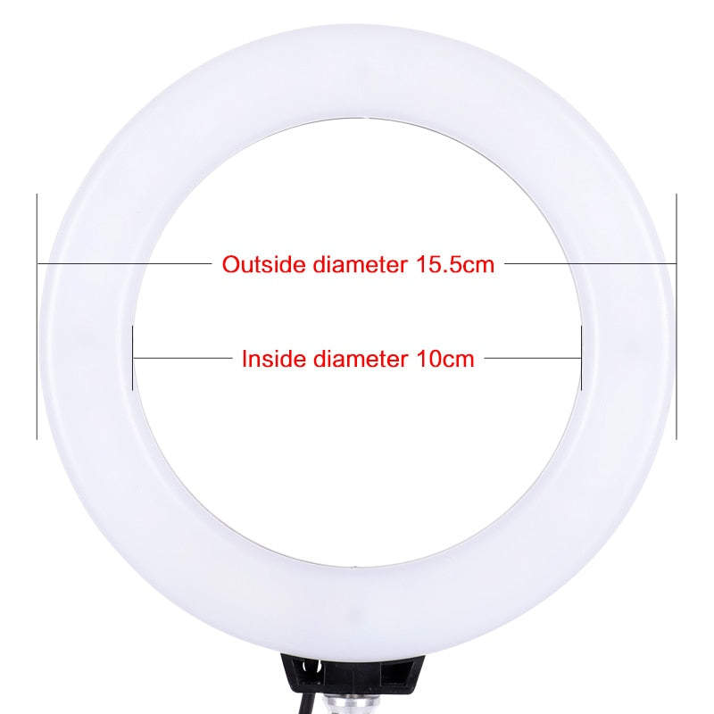 6" LED Ring Light with Tripod, 3200K-5600K Dimmable by HitMyNeed