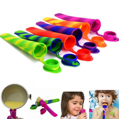 6 Pack Reusable Silicone Push Popsicle Molds by HitMyNeed