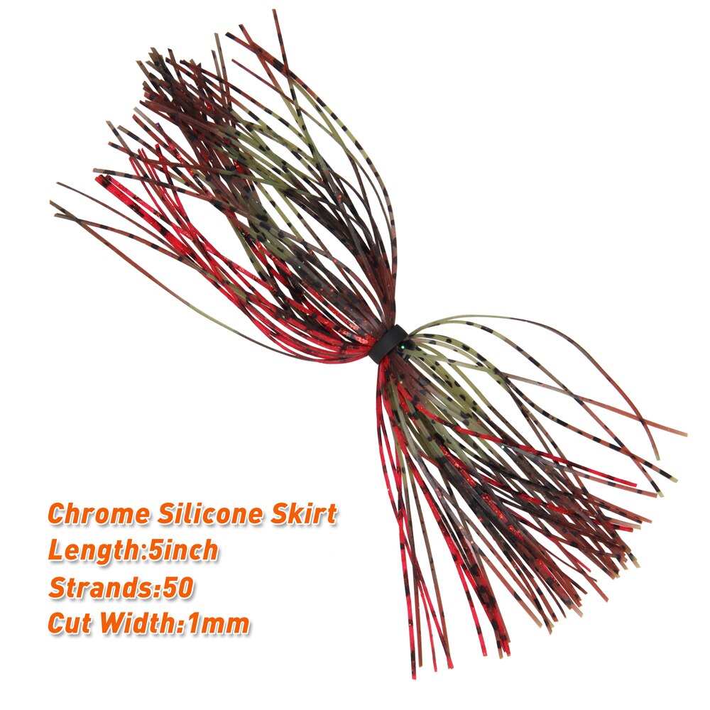 6-Pack Silicone Fishing Jig Skirts - DIY Lure Replacement Bundles (50 Strands) by HitMyNeed