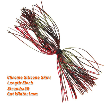 6-Pack Silicone Fishing Jig Skirts - DIY Lure Replacement Bundles (50 Strands) by HitMyNeed