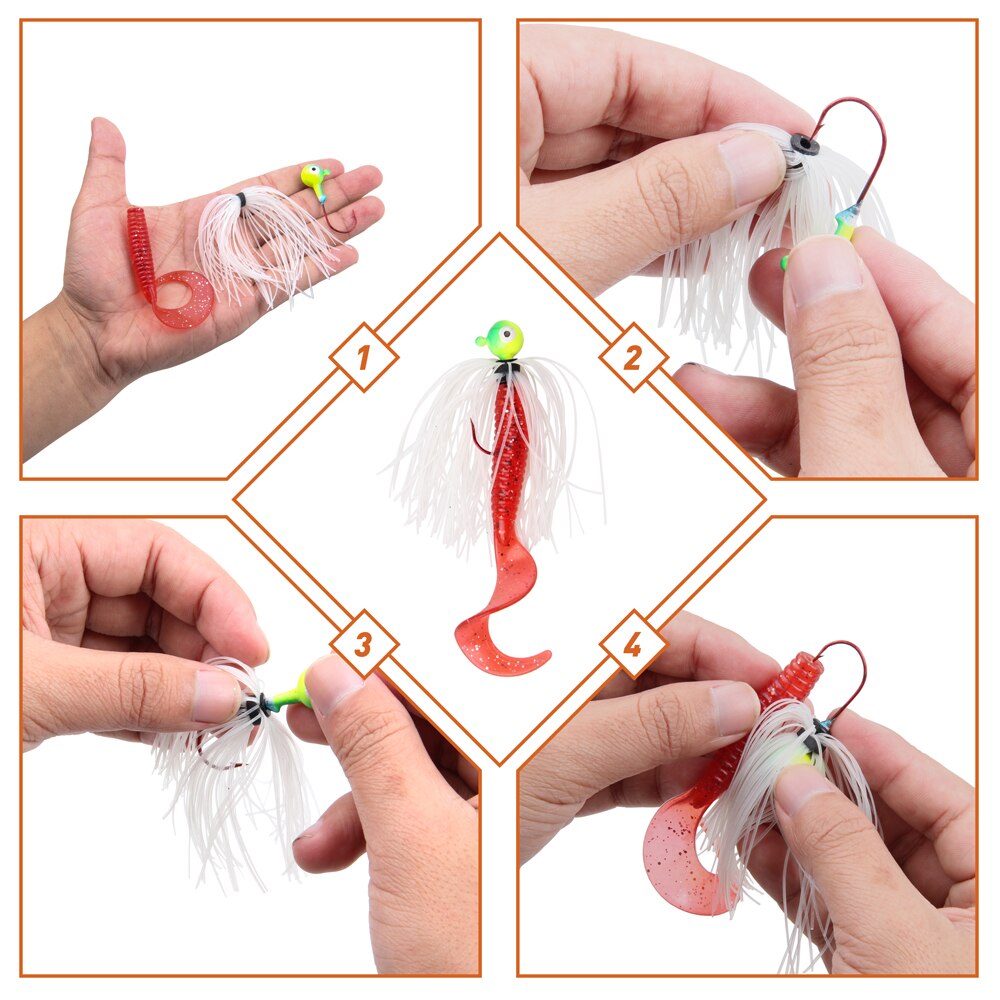 6-Pack Silicone Fishing Jig Skirts - DIY Lure Replacement Bundles (50 Strands) by HitMyNeed