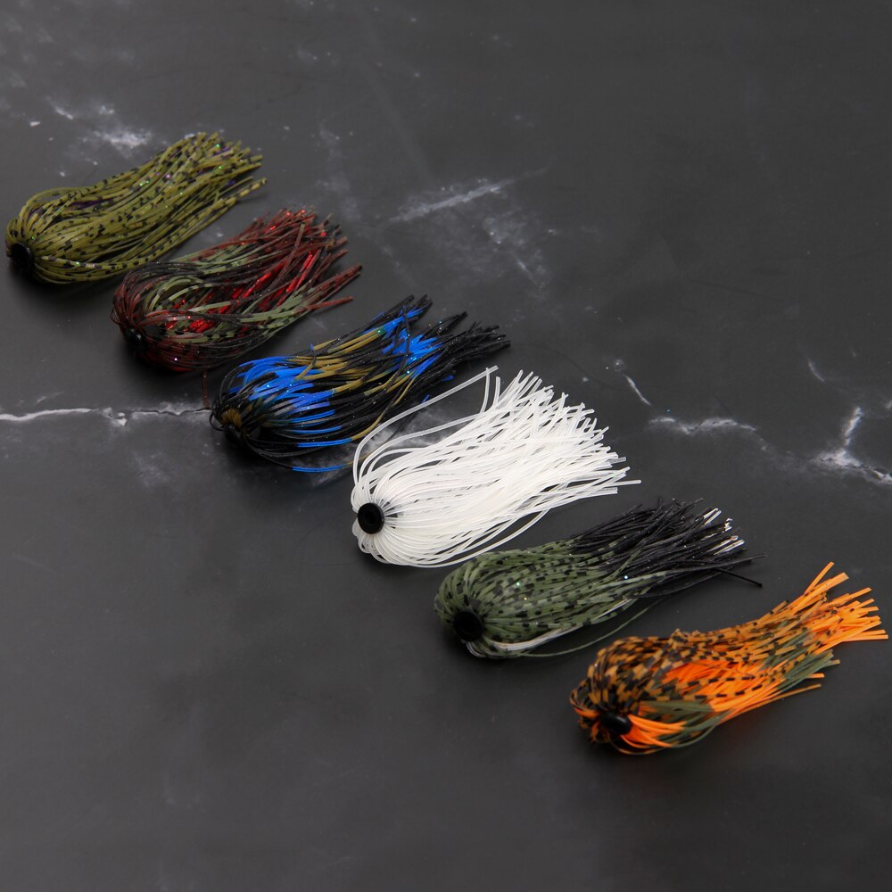 6-Pack Silicone Fishing Jig Skirts - DIY Lure Replacement Bundles (50 Strands) by HitMyNeed