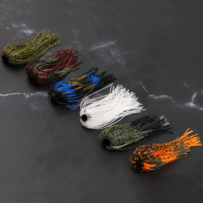 6-Pack Silicone Fishing Jig Skirts - DIY Lure Replacement Bundles (50 Strands) by HitMyNeed