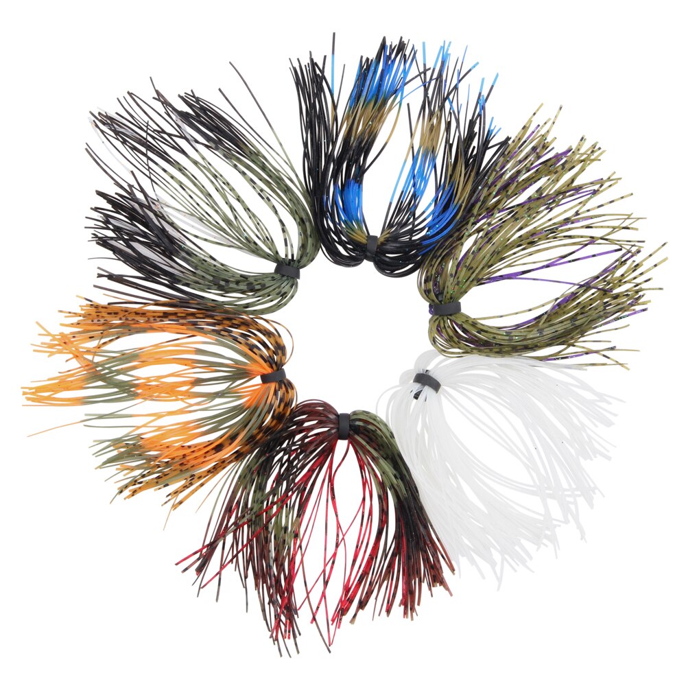 6-Pack Silicone Fishing Jig Skirts - DIY Lure Replacement Bundles (50 Strands) by HitMyNeed