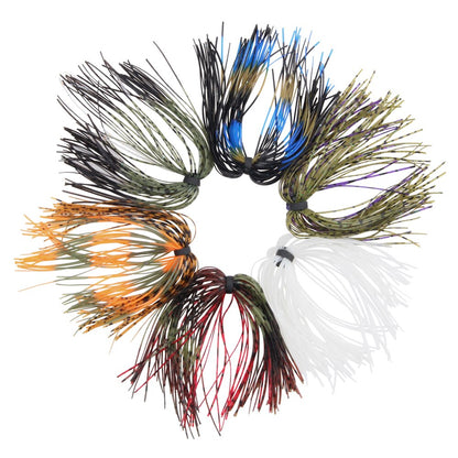 6-Pack Silicone Fishing Jig Skirts - DIY Lure Replacement Bundles (50 Strands) by HitMyNeed
