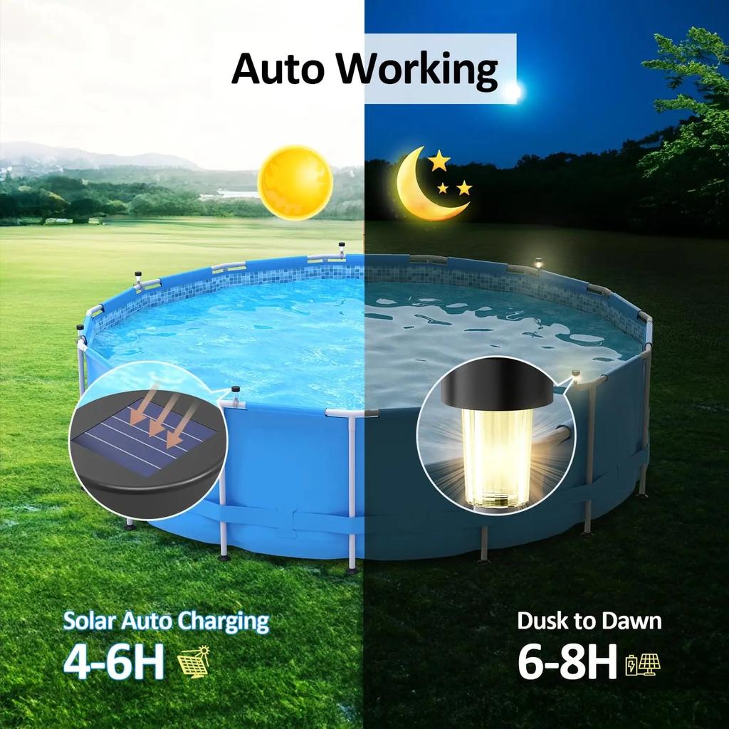 6-Pack Solar LED Pool Ground & Fence Lights by HitMyNeed