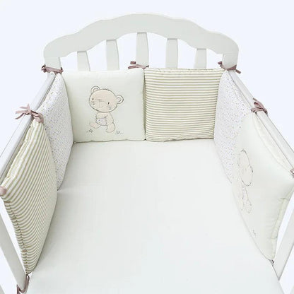 6-Piece Baby Crib Bumper Pad Set, Cotton Blend light-bear by HitMyNeed