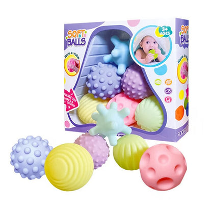 6-Piece Baby Sensory Ball Set with Rattle by HitMyNeed