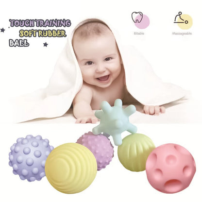 6-Piece Baby Sensory Ball Set with Rattle by HitMyNeed
