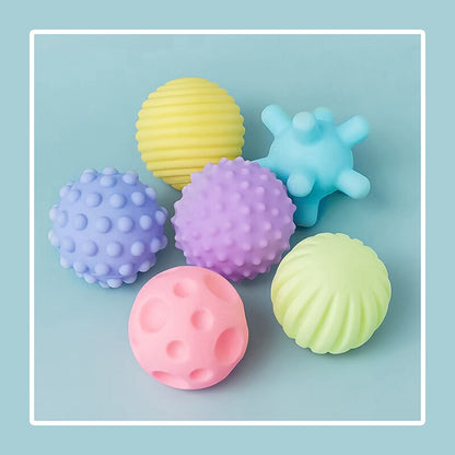 6-Piece Baby Sensory Ball Set with Rattle by HitMyNeed