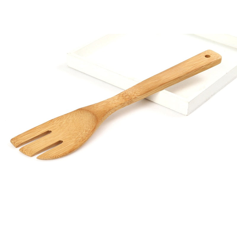 6-Piece Bamboo Wooden Cooking Utensil Set by HitMyNeed