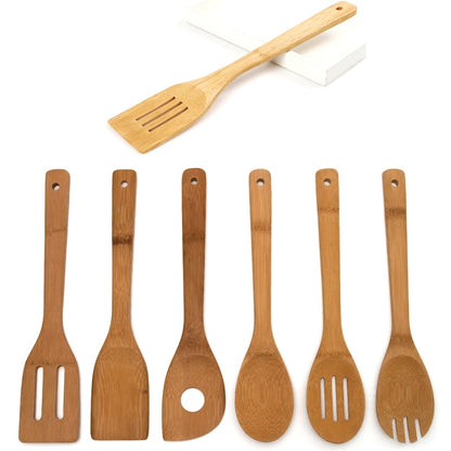 6-Piece Bamboo Wooden Cooking Utensil Set by HitMyNeed
