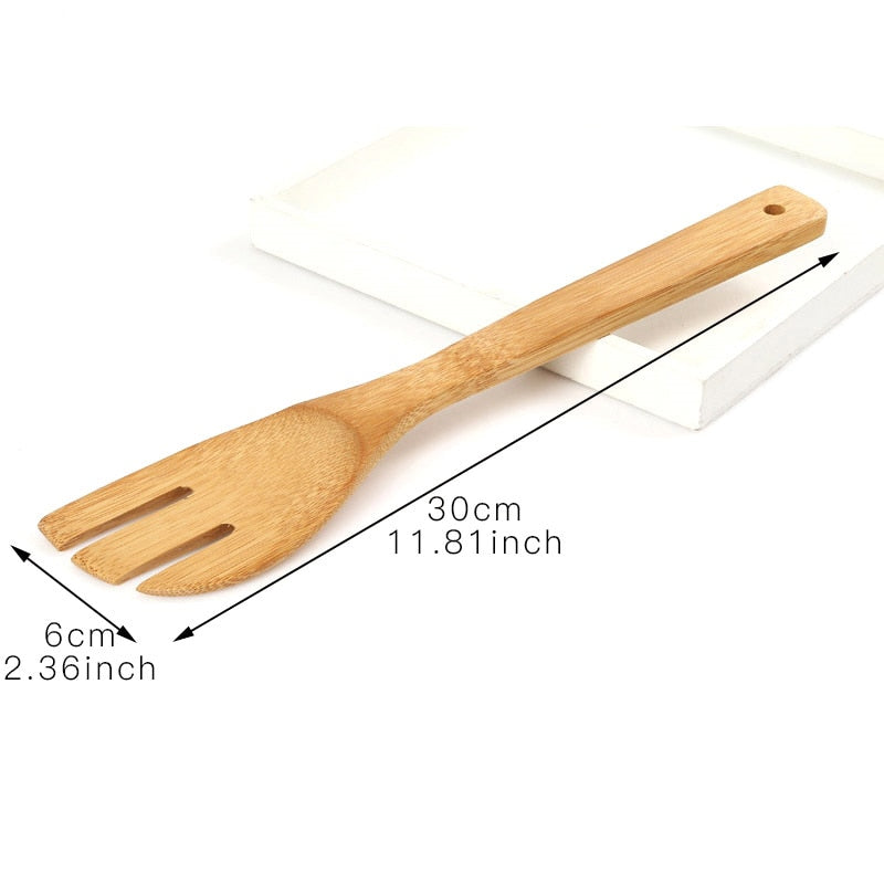 6-Piece Bamboo Wooden Cooking Utensil Set by HitMyNeed