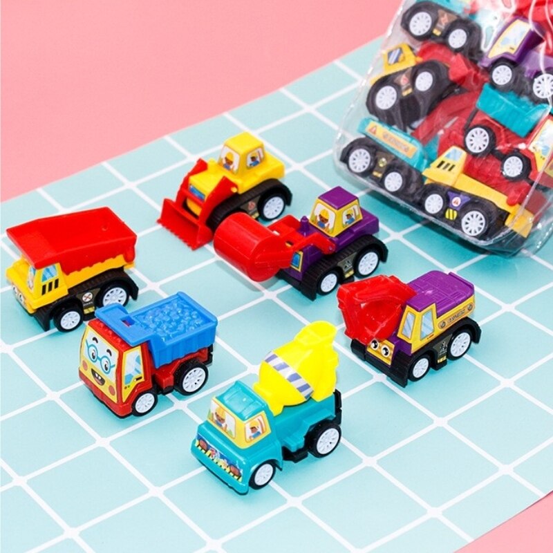 6-Piece Mini Pull-Back Construction Truck Set by HitMyNeed