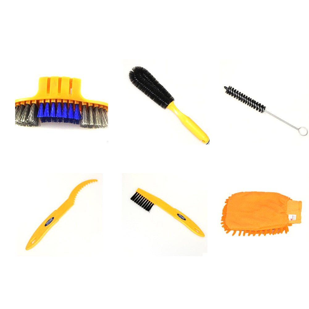 6-Piece Portable Bike Cleaning Brush & Glove Kit by HitMyNeed