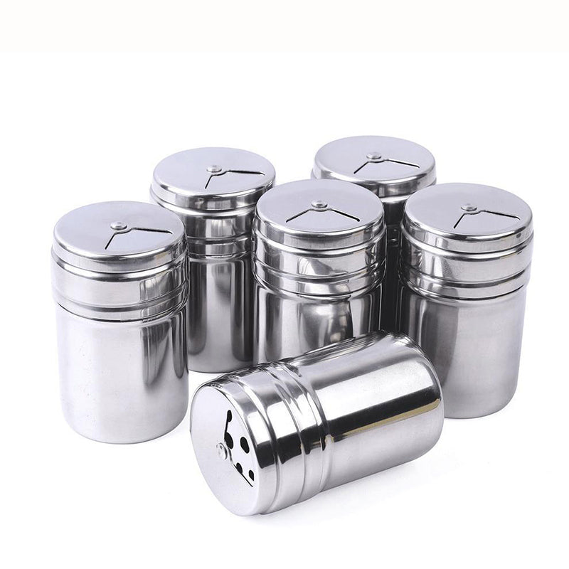 6-Piece Stainless Steel BBQ Spice Shaker Set by HitMyNeed