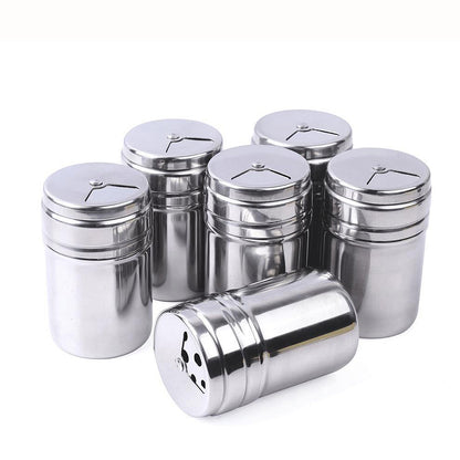 6-Piece Stainless Steel BBQ Spice Shaker Set by HitMyNeed