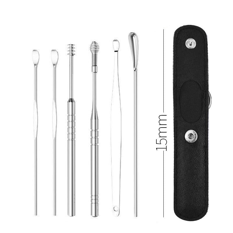 6-Piece Stainless Steel Ear Cleaning Tool Set 6pcs-1 by HitMyNeed