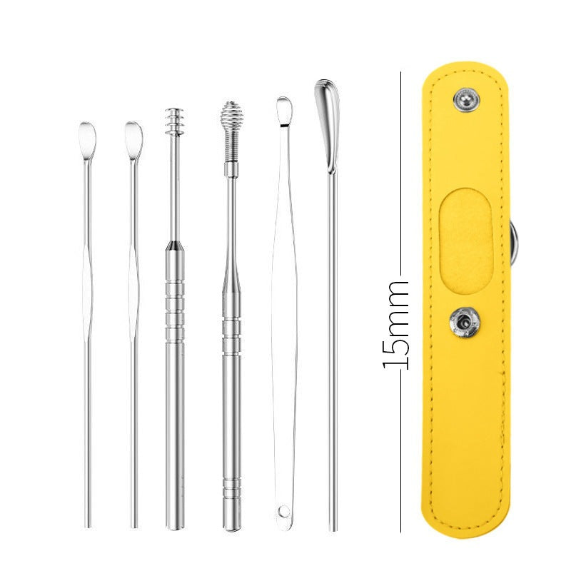 6-Piece Stainless Steel Ear Cleaning Tool Set 6pcs-2 by HitMyNeed