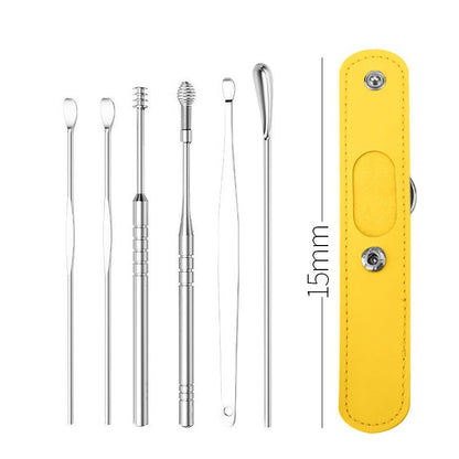 6-Piece Stainless Steel Ear Cleaning Tool Set 6pcs-2 by HitMyNeed