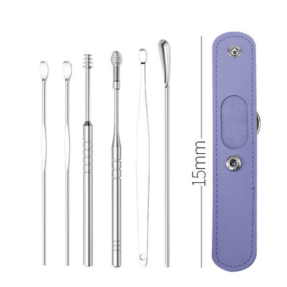 6-Piece Stainless Steel Ear Cleaning Tool Set 6pcs-3 by HitMyNeed