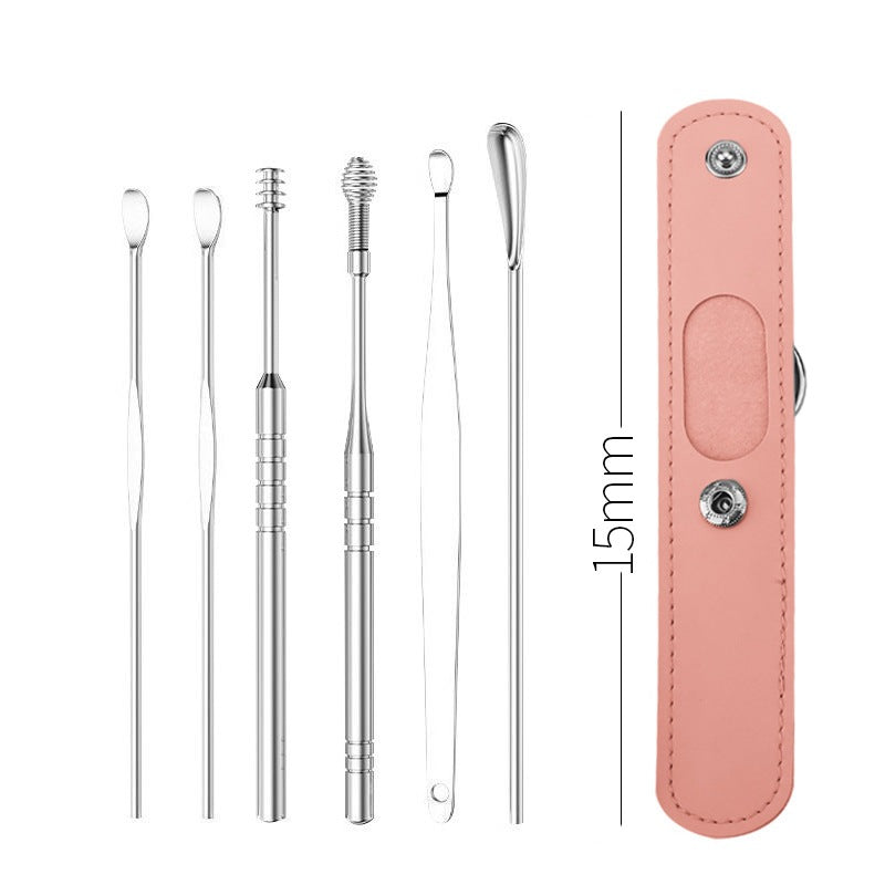 6-Piece Stainless Steel Ear Cleaning Tool Set 6pcs-4 by HitMyNeed