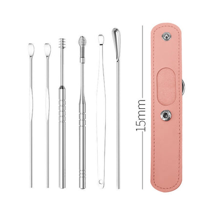 6-Piece Stainless Steel Ear Cleaning Tool Set 6pcs-4 by HitMyNeed