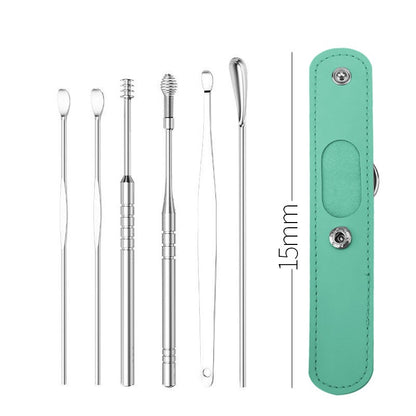 6-Piece Stainless Steel Ear Cleaning Tool Set 6pcs-5 by HitMyNeed